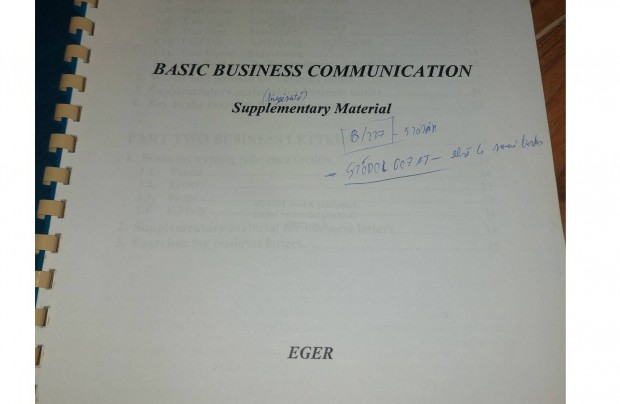 Basic Business Communication Supplementary Material 1900Ft Eger