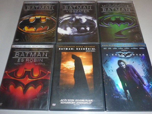 Batman 1. 2. 3. 4. 5. 6. gyjtemny, duplalemezes extra vlt. DVD film
