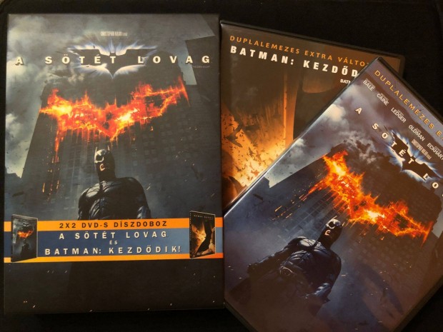 Batman A stt lovag + Kezddik 2X2 DVD-S dszdoboz beszerezhetetlen