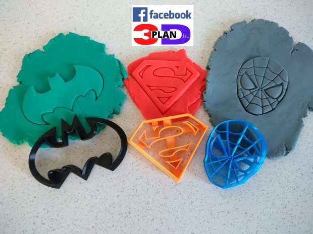 Batman Superman Spiderman stikiszr formk - 3D printed