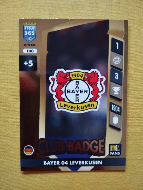 Bayer Leverkusen FIFA 365 2025 Club badge csapatcmer focis krtya