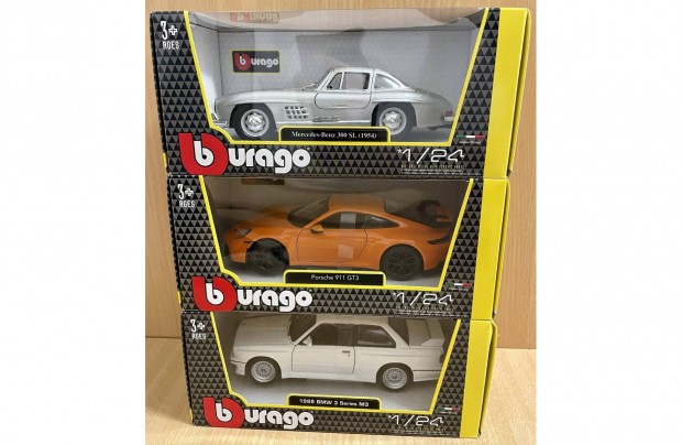 Bburago 1/24 BMW M3, Mercedes 300 SL, Porsche 911 GT3