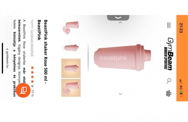 Beastpink shaker halványrózsaszín 500ml