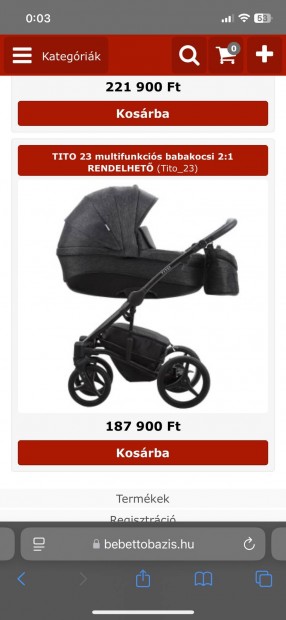 Bebetto grafit szürke 3in1 babakocsi