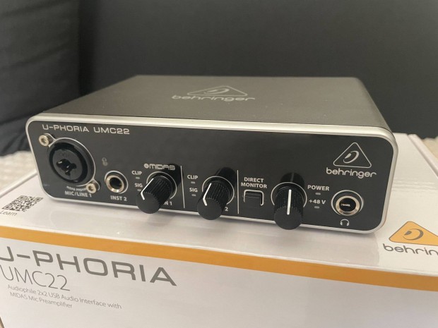 Behringer U-Phoria UMC22 USB Audio Interfész Hangkártya