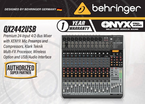 Behringer Xenyx Qx2442 USB kever. j, gyri bontatlan dobozban