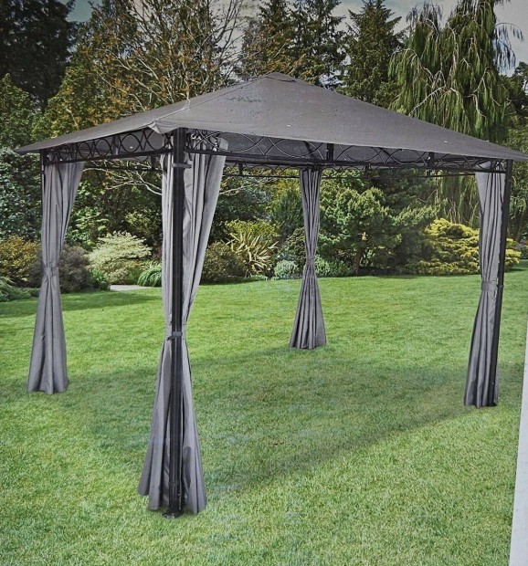 Belavi acél pavilon oldalfallal (3m x 3m szürke)