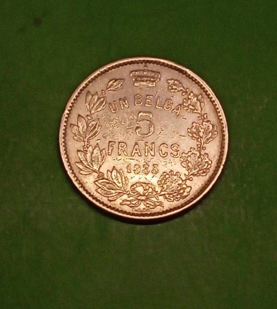 Belgium 5 frank 1933 Des Belges