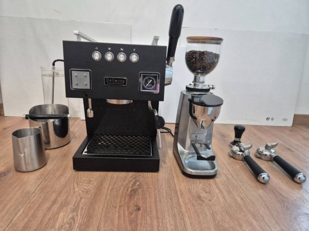 Bellezza Bellona Black eszpresszógép kávéfőző + Bellezza Titano daráló