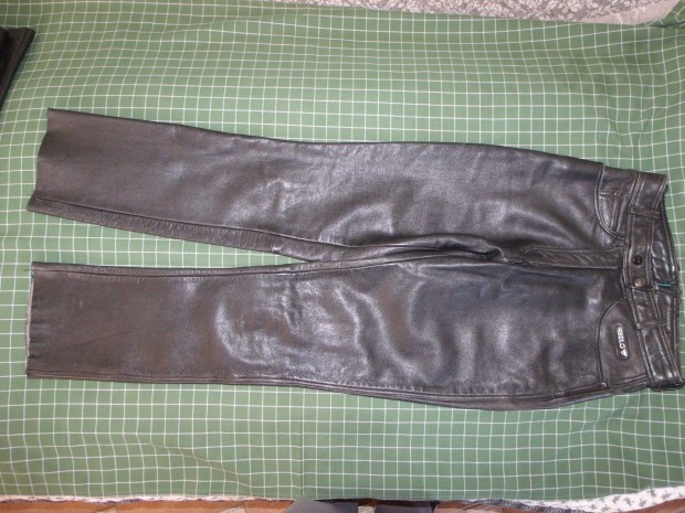 Belo női motoros bőrnadrág, 36, derék 72cm, sötétszürke