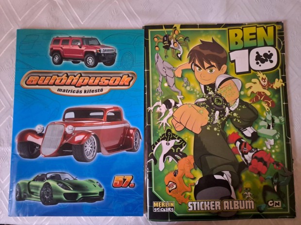 Ben 10 matricás album és Autótípusok matricás kifestő