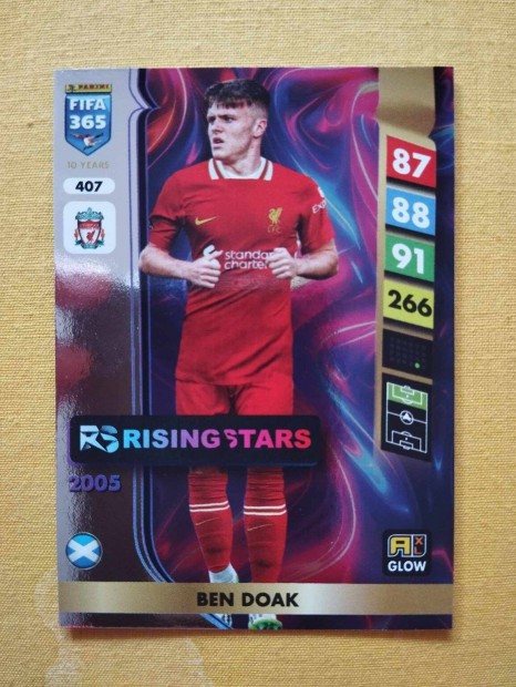 Ben Doak (Liverpool) FIFA 365 2025 GLOW Rising Star focis krtya