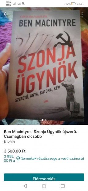 Ben Macintyre szonja gynk 1xolvasott, hibtlan 