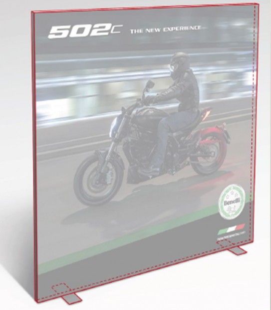 Benelli alumínium álló reklámtábla 200x200 cm