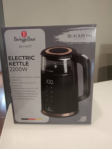 Berlinger Haus Black Rose Digitális Hőfokszabályzós Vízforraló
