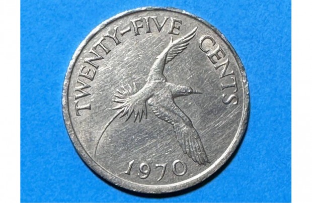 Bermuda II. Erzsbet 25 cent 1970