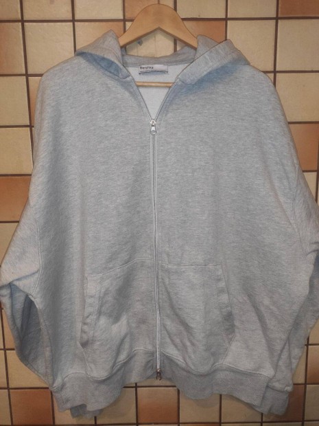 Bershka moletti oversized kapucnis szrke fels