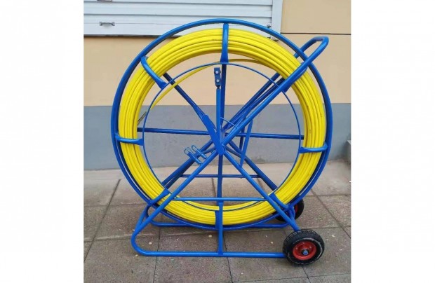 Berudaló, behúzó szál kerekes kerettel, üvegszálas 11 mm, 200 m, új