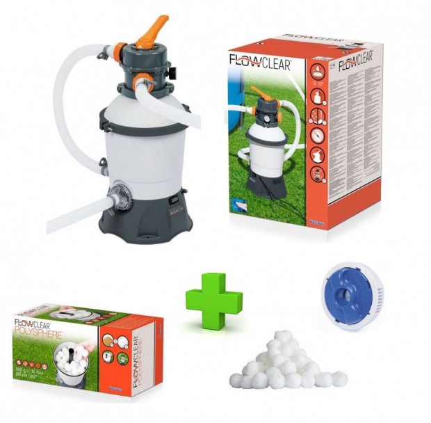 Bestway 58515 Polyshpere FlowClear 3 m3/h 85W homokszűrő, Sand Filter