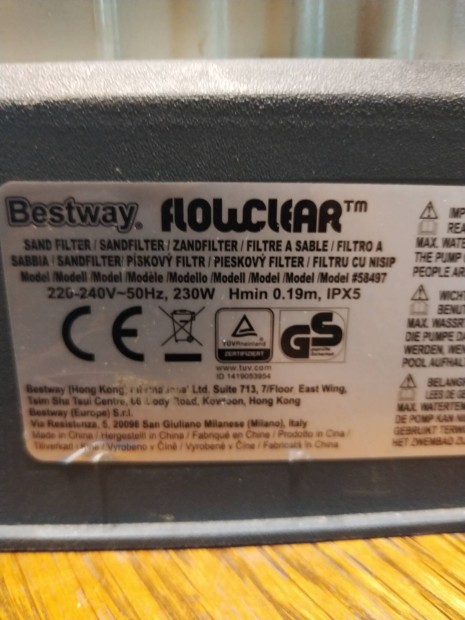 Bestway Flowclear# 58497 homokszűrős medence tisztító rendszer