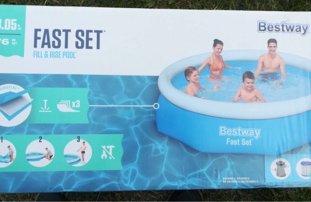 Bestway medence szett, víz forgatóval. 3,05 m átmérő. Bontatlan