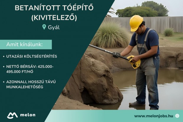 Betanított tóépítő (Kivitelező)