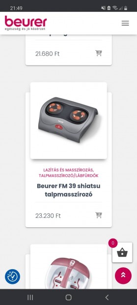 Beurer FM shiatsu talpmasszroz