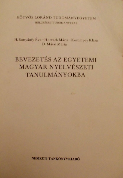 Bevezets az egyetemi magyar nyelvszeti tanulmnyokba - ELTE, jegyzet