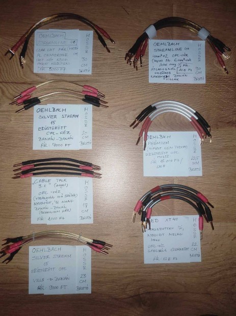 Bi-Wire hangfal thidal jumper-szett. Oehlbach/Cable Talk/Qed XT 40!