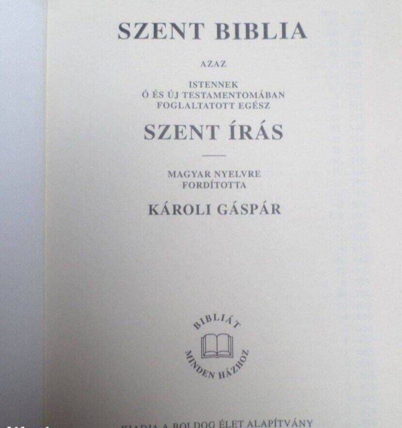 Biblia j vallsi knyv Kroli Gspr