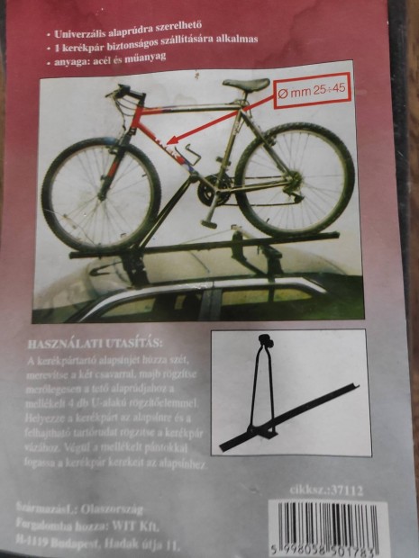 Bicikli tartó sín - új, originál