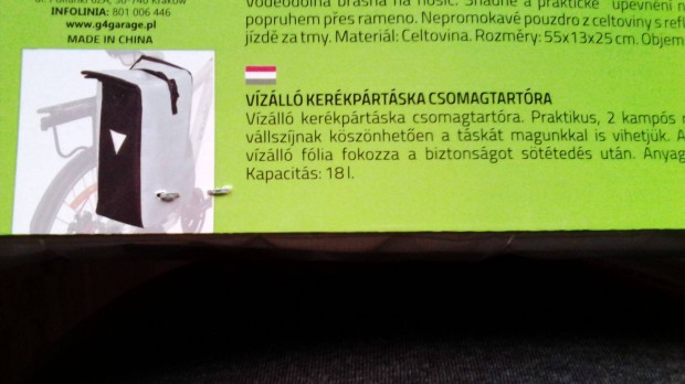 Biciklis Táska kerékpár táska Csomagtartóra Új 18 L