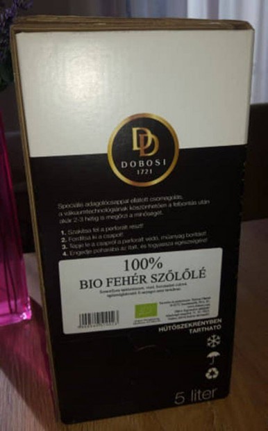 Bio 100 %-os Dobosi fehr szll, isteni finom s egszsges 5 liter