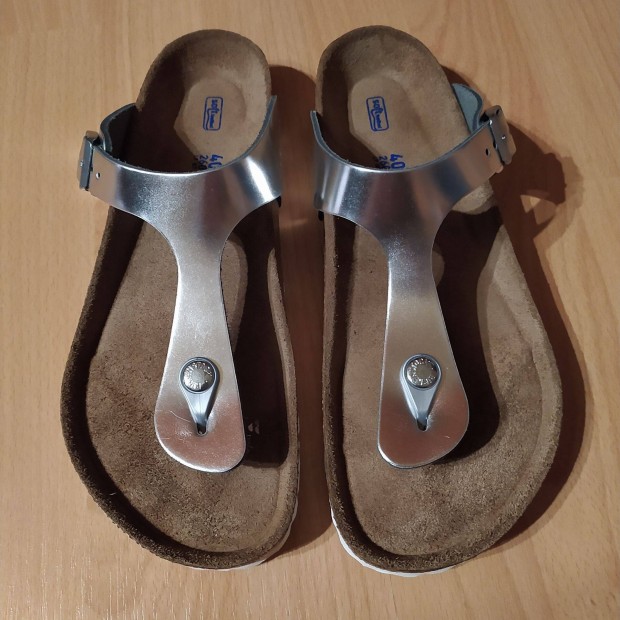 Birkenstock Gizeh ezst br soft footbed papucs 40 j, lecmkzett