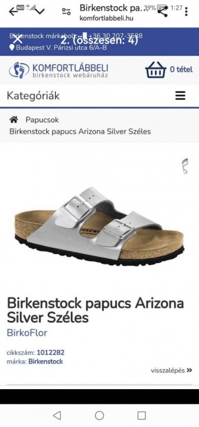 Birkenstock papucs 39