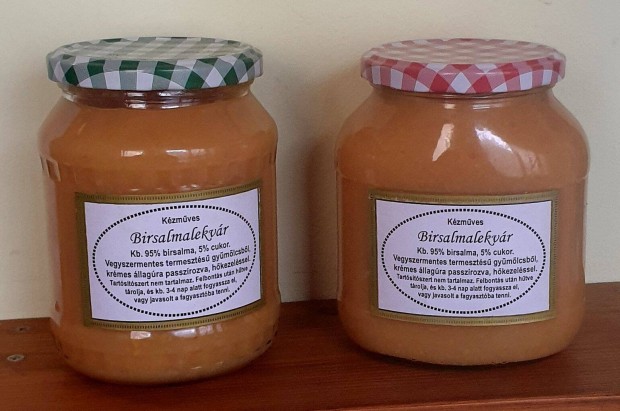Birsalma lekvár, kb. 7 dl, vegyszermentes termesztésből. Ajándéknak is