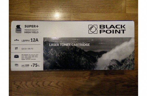 Black Point Lbpph12A (Q2612A) utngyrtott nyomtat toner, 3500 oldal