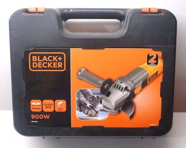 Black & Decker BEG220K-QS 900W 125mm vadonatj sarokcsiszol kofferrel