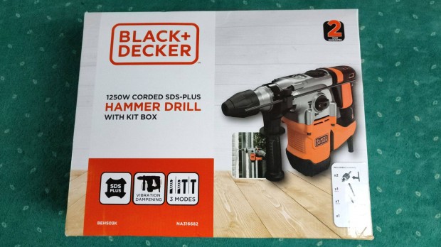 Black & Decker Behs03K-QS Fr-vskalapcs SDS-Plus (3,7J/1250W) koff