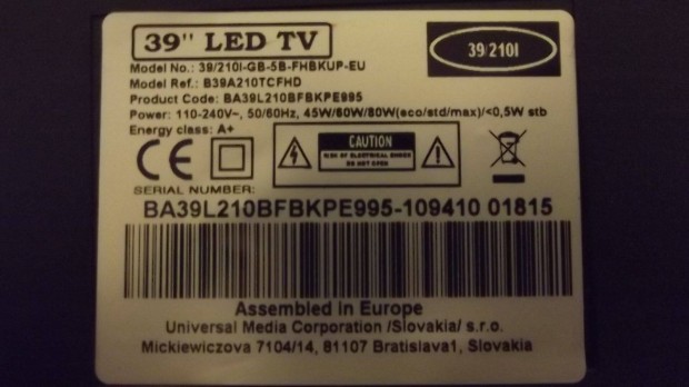 Blaupunkt LED TV 39" Alkatrsznek vagy javtsra