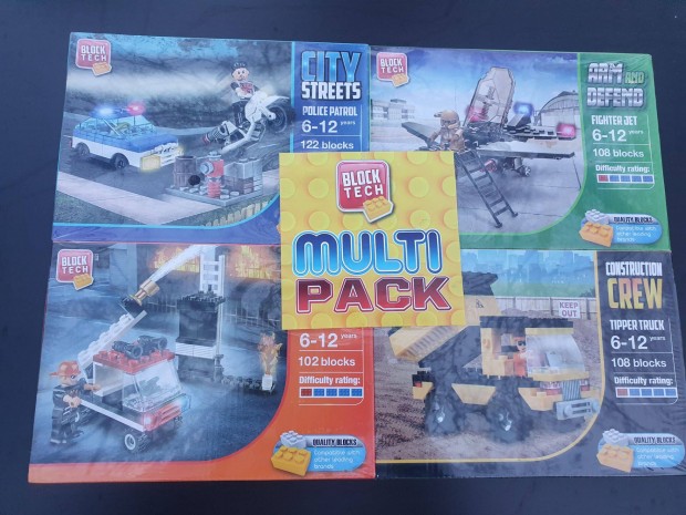 Block Tech Multi Pack-4 doboz Technikai blokk csomag -LEGO-hoz hasonl