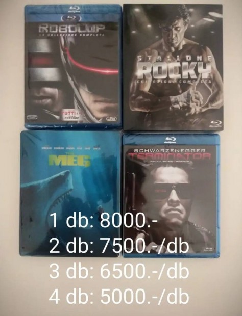 Blu-ray Robotzsaru, Rocky gyjtemny, Meg Steelbook, Termintor 
