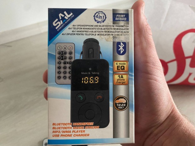 Bluetooth autós kihangosító és fm transmitter egyben SAL márka