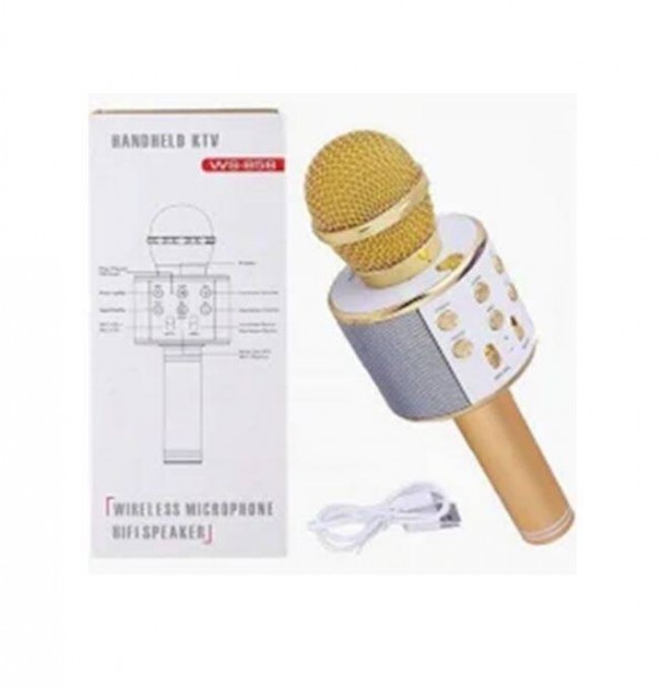 Bluetooth karaoke mikrofon WS-858-Gold