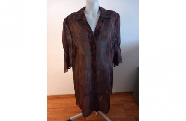 Blúz alkalmi, fekete arany csíkozással, 3XL-es, újszerű