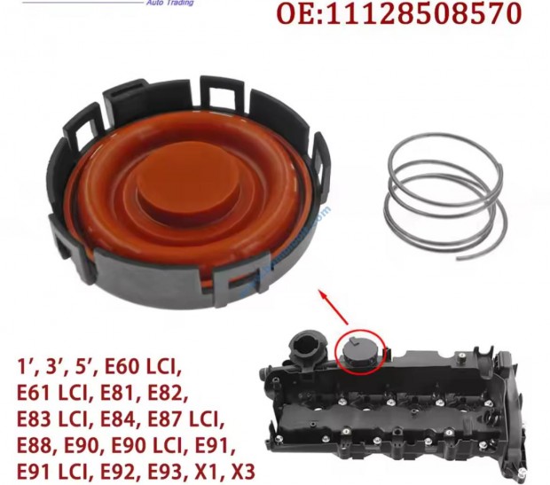 Bmw N47 szelepfedél membrán 11128508570, E61 E61 E83, X3 E90 E91 E92