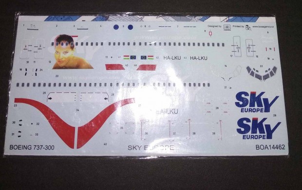 Boa Decals Boeing 737-300 Sky Europe matrica 1:144