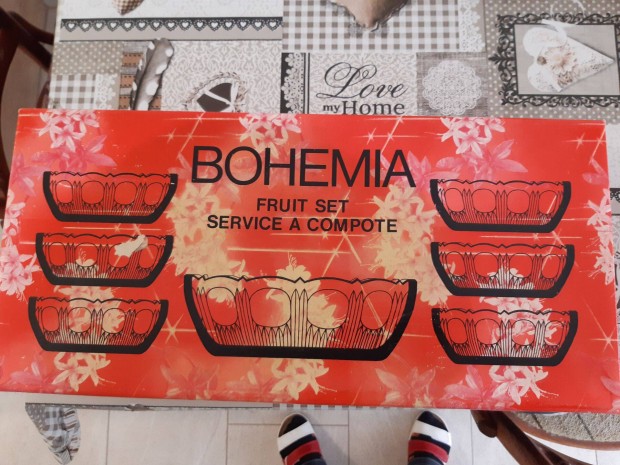 Bohémia hibátlan kristály kompótos készlet eladó