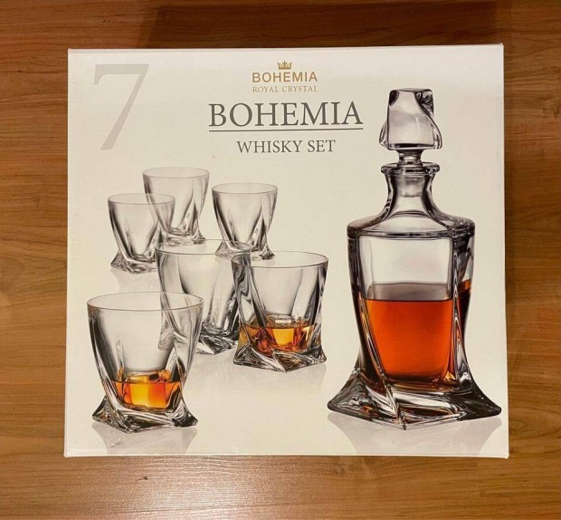 Bohemia kristly whiskey set j