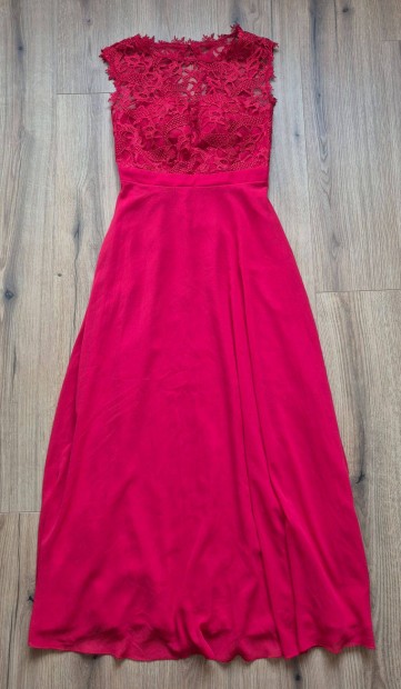 Bonprix maxi ruha csipk�vel piros ruha menyecske ruha esk�v�i ruha A